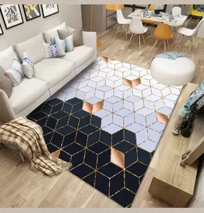 Nordic geometric living room rug modern 3d rhombus large floor carpet for home decor
