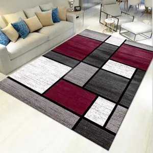 Nordic Geometric Crystal Velvet Carpet Living Room Full Coverage Large Area Rug Modern Abstract Diamond Pattern Bedroom Floor Mat