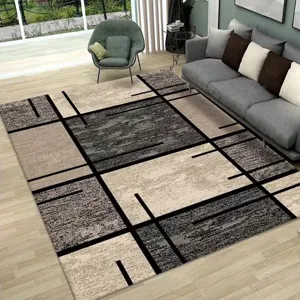 Modern large geometric living room rug Nordic style abstract block pattern floor mat home