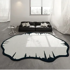 Tapis de Zone Géométrique Abstrait Minimaliste Moderne Antidérapant Doux Polyester Salon Chambre Tapis de Sol