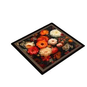 Copertura per lavatrice con fiori vintage tappetino antipolvere assorbente antiscivolo