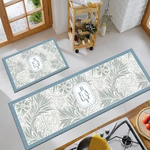 Set di tappeti da cucina, tappeto antiscivolo floreale assorbente e resistente all'olio