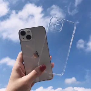 Klare transparente Schutzhülle Detailansicht mit schlankem Design und Kameraschutz.
