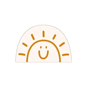 Half round sun floor mat minimalist cute bedroom living room rug soft indoor decor mat