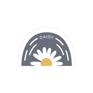Nordic minimalist semi-circular daisy plush floor mat absorbent bathroom area rug decor