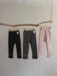 Ragazze simpatico gatto ricamato autunno leggings bambini casual pantaloni lunghi