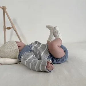 Infant baby striped knit cardigan long sleeve top spring autumn cute toddler casual clothing