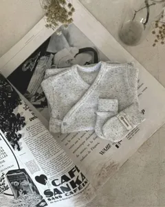 Baby lente katoen monnik pak set lange mouw top en broek schattige baby kleding