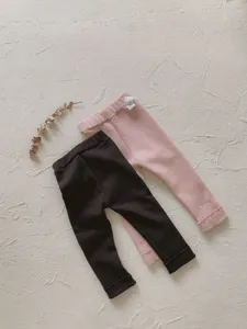 Leggins autunnali per bambine comodi ricamo gatto pantaloni lunghi bambini bassi casual