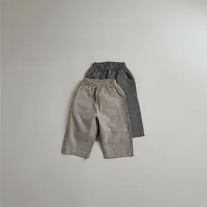 Baby Toddler Casual Pants Pure Cotton Retro Striped Loose Long Pants Infant Daily Outwear Cute Kids Bottoms