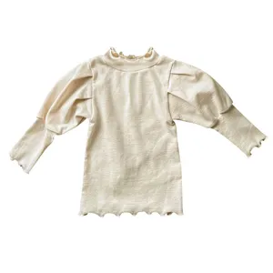 Süßes Baby Kleinkind Mädchen Stehkragen Rüschen Puffärmel T-Shirt Herbst Oberteil Hauptbild neu