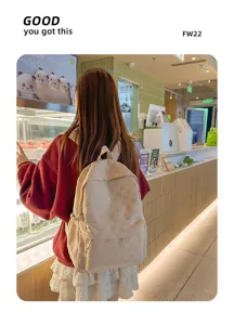 Casual minimalist plaid backpack, large capacity school bag for daily commute and students.
