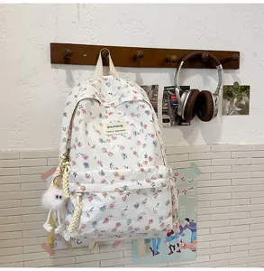Floral backpack for women casual cute school bookbag daily travel daypack stylish