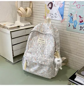 Floral lace backpack student school bag Japanese style cute casual book bag everyday daypack
