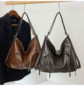 Vintage große Kapazität Multifunktion Tasche Damen lässige Schultertasche Pendler Umhängetasche