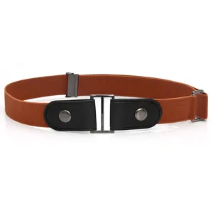 Adjustable buckle-free elastic waist belt for jeans, comfortable invisible stretch belt.