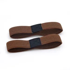 Brown elastic shoe bands for high heels, anti-slip heel straps, comfortable secure fit accessories.