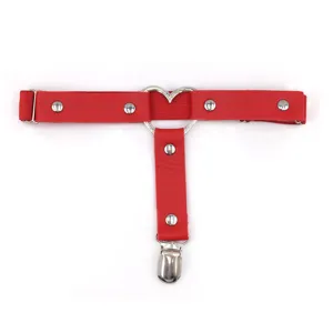 Red leather heart garter belt punk gothic leg ring sexy thigh harness for women party