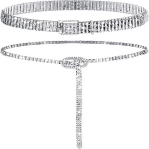 Glänzendes Strass Gürtel Set für Damen, funkelnde Kristall Kette für Party Kleider.