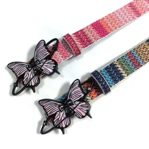 Trendy Y2K women's belt featuring a unique drop-glue butterfly buckle and woven strap.