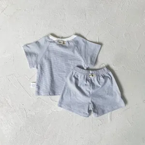Baby summer striped t-shirt and shorts set infant cute casual short sleeve two piece outfit