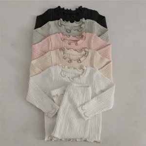 Infant long sleeve ruffle T-shirt and big PP pants set, cozy cotton baby sleepwear options.