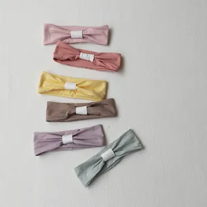 Infant cotton headband detail, colorful soft hair accessory set for daily baby wear.