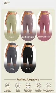 Pantalones cortos de fitness sin costuras cintura alta yoga gimnasio deportivo detalle