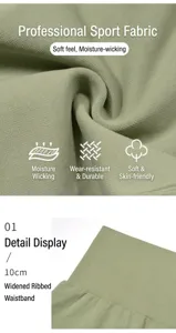 Detalles de tela de leggings de yoga sin costuras con tacto suave y cintura acanalada.