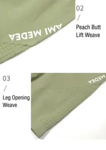 Vista detallada de leggings de fitness sin costuras para mujer con textura de tela.