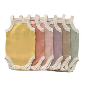 Summer baby tank top romper cute newborn infant sleeveless bodysuit comfortable cotton clothes