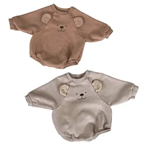 Cute baby bear romper long sleeve newborn infant jumpsuit toddler cotton sweatshirt bodysuit infant clothes