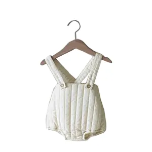 Thickened Quilted Baby Romper Cute Newborn Strap Jumpsuit Infant Autumn Cotton Overalls