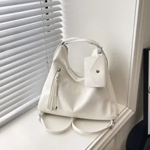 Zaino convertibile multifunzionale da donna bianco borsa a tracolla elegante e chic