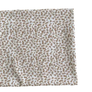 Brown floral dot fabric table cloth DIY handmade pastoral style cute cotton textile home decor