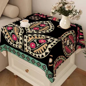 Tovaglia stile bohémien antipolvere tavolino da caffè panno decorativo motivo etnico copertura