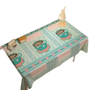 Dopamin Tasse Puzzle Muster Tischdecke, elegante Schreibtischabdeckung Stoff für Deko.