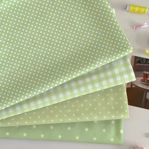 Pastoral Green Flannel Tablecloth Fresh Star Polka Dot Grid Desk Cloth DIY Fabric For Dormitory Student Home Decor Picnic