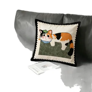 American cartoon geometric cat throw pillow sofa cushion for living room bedroom backrest