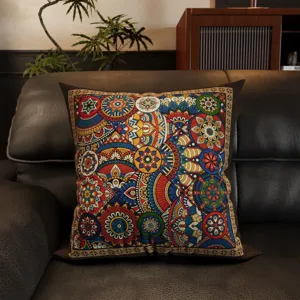 Amerikanisches Retro Kissen quadratisch Boho Mandala Sofa Kissen weich Wohnzimmer