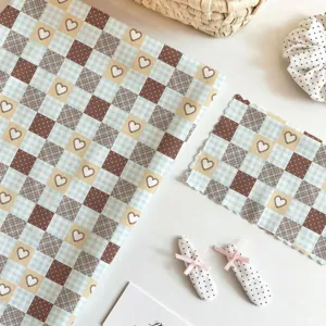 Korean vintage checkered heart fabric tablecloth aesthetic photography background cloth