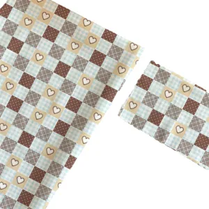 Korean vintage grid heart fabric retro tablecloth home desk photo background decorative cloth