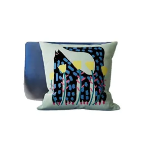 Cute cartoon black cat print sofa throw pillow case, decorative cushion cover for home decor office.