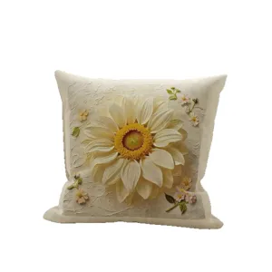 3D Sunflower Cushion Cover Decorative Pillow Case for Living Room Sofa Home Decor Washable