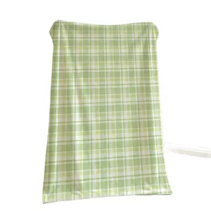 Manta de franela a cuadros verdes para sofa salon, manta suave y acogedora para siesta.