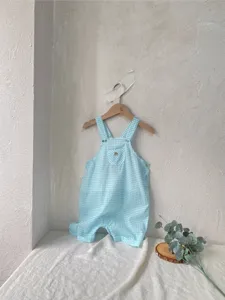 Baby Infant Cotton Plaid Overalls Summer Casual Cute Short Pants For Boys And Girls Daily Wear