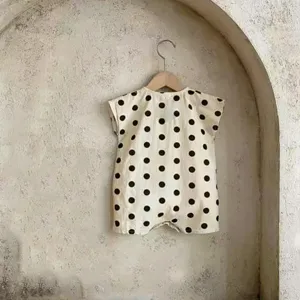 Infant sleeveless polka dot cotton baby romper summer newborn cute jumpsuit clothing