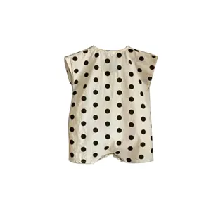 Infant baby sleeveless polka dot romper lightweight summer cotton newborn bodysuit cute