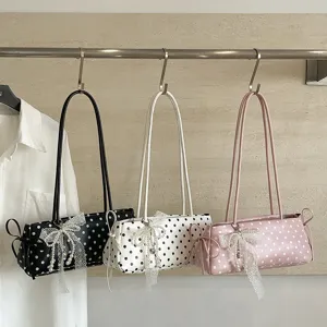 Graziosa borsa a pois sotto le braccia elegante borsa a tracolla da donna moda
