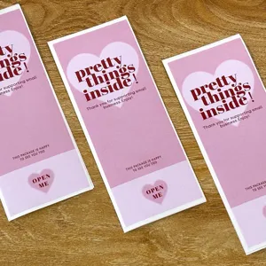 Pink rectangular sticker gift box sealing sticker label packaging for business use